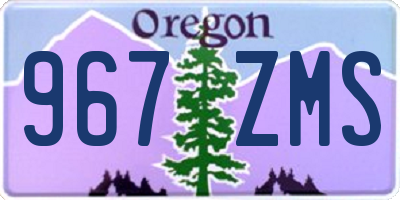OR license plate 967ZMS
