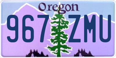 OR license plate 967ZMU