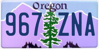 OR license plate 967ZNA