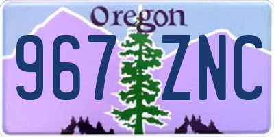 OR license plate 967ZNC