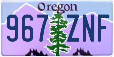 OR license plate 967ZNF