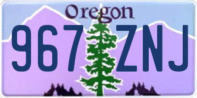 OR license plate 967ZNJ