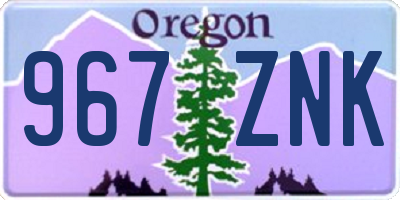OR license plate 967ZNK