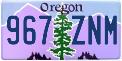 OR license plate 967ZNM