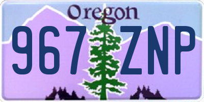 OR license plate 967ZNP