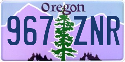 OR license plate 967ZNR