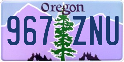 OR license plate 967ZNU