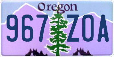 OR license plate 967ZOA