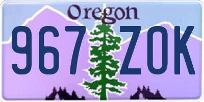 OR license plate 967ZOK
