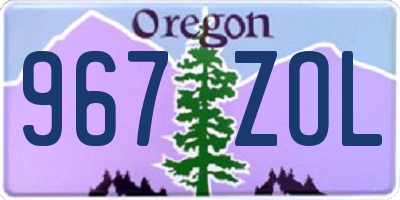OR license plate 967ZOL