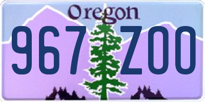 OR license plate 967ZOO