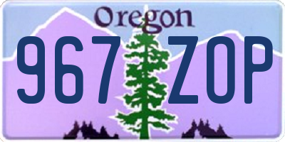 OR license plate 967ZOP