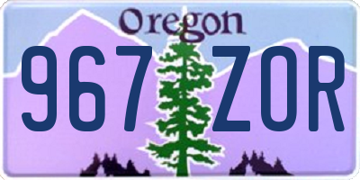 OR license plate 967ZOR