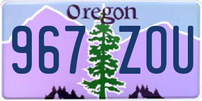 OR license plate 967ZOU