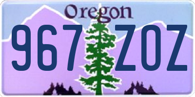 OR license plate 967ZOZ