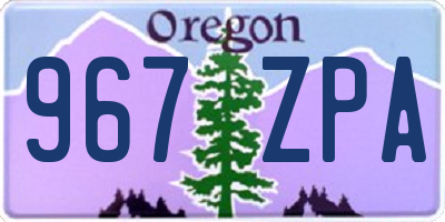 OR license plate 967ZPA