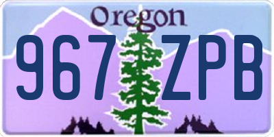 OR license plate 967ZPB