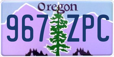 OR license plate 967ZPC