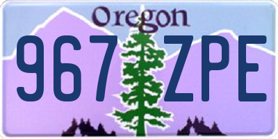 OR license plate 967ZPE