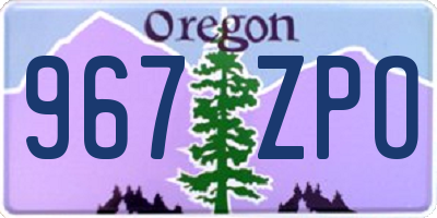 OR license plate 967ZPO