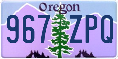 OR license plate 967ZPQ
