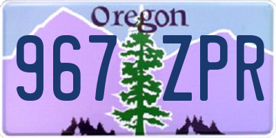 OR license plate 967ZPR