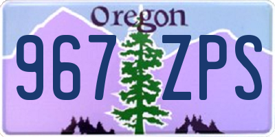 OR license plate 967ZPS