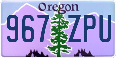 OR license plate 967ZPU