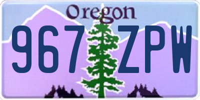 OR license plate 967ZPW
