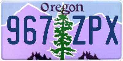 OR license plate 967ZPX