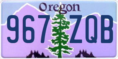 OR license plate 967ZQB