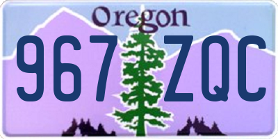 OR license plate 967ZQC
