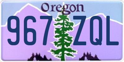 OR license plate 967ZQL