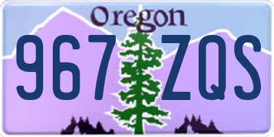 OR license plate 967ZQS