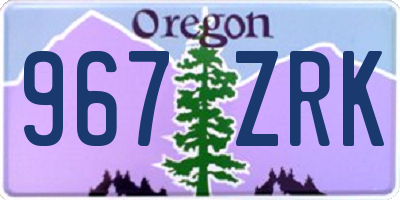 OR license plate 967ZRK