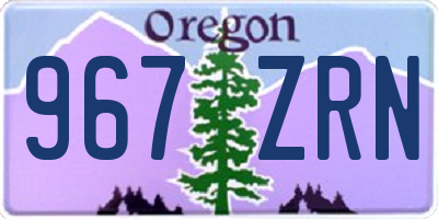 OR license plate 967ZRN