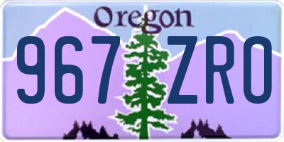OR license plate 967ZRO