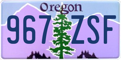 OR license plate 967ZSF