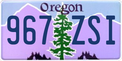 OR license plate 967ZSI