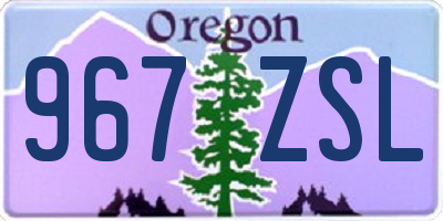 OR license plate 967ZSL