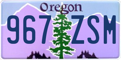OR license plate 967ZSM
