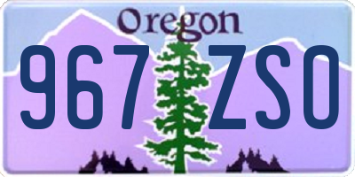 OR license plate 967ZSO