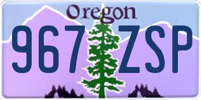 OR license plate 967ZSP