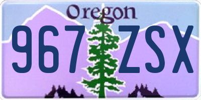 OR license plate 967ZSX