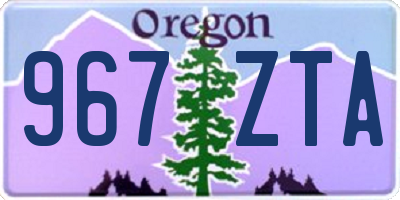 OR license plate 967ZTA
