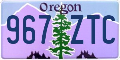 OR license plate 967ZTC