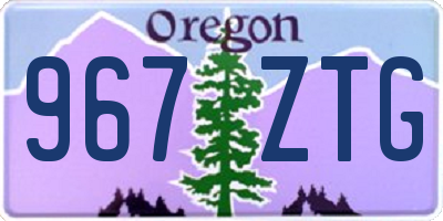 OR license plate 967ZTG