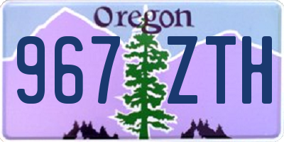 OR license plate 967ZTH