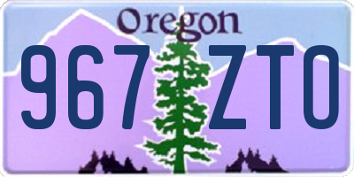 OR license plate 967ZTO