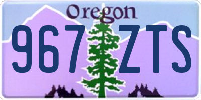 OR license plate 967ZTS